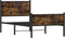 vidaXL - Bedframe - zonder - matras - metaal - gerookt - eikenkleurig - 90x190 - cm