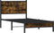 vidaXL - Bedframe - zonder - matras - metaal - gerookt - eikenkleurig - 90x200 - cm