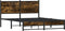 vidaXL - Bedframe - zonder - matras - metaal - gerookt - eikenkleurig - 140x190 - cm