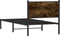 vidaXL - Bedframe - zonder - matras - metaal - gerookt - eikenkleurig - 90x200 - cm
