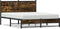 vidaXL - Bedframe - zonder - matras - metaal - gerookt - eikenkleurig - 150x200 - cm