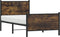 vidaXL - Bedframe - zonder - matras - metaal - gerookt - eikenkleurig - 90x190 - cm