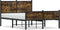 vidaXL - Bedframe - zonder - matras - metaal - gerookt - eikenkleurig - 120x200 - cm