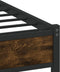 vidaXL - Bedframe - zonder - matras - metaal - gerookt - eikenkleurig - 90x200 - cm