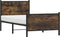 vidaXL - Bedframe - zonder - matras - metaal - gerookt - eikenkleurig - 90x200 - cm