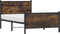 vidaXL - Bedframe - zonder - matras - metaal - gerookt - eikenkleurig - 100x190 - cm