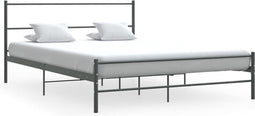 vidaXL - Bedframe - zonder - matras - metaal - grijs - 140x200 - cm