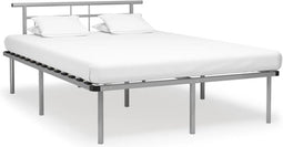 vidaXL - Bedframe - zonder - matras - metaal - grijs - 140x200 - cm