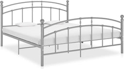 vidaXL - Bedframe - zonder - matras - metaal - grijs - 140x200 - cm