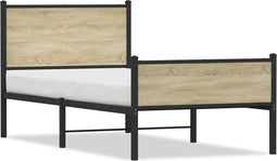 vidaXL - Bedframe - zonder - matras - metaal - sonoma - eikenkleurig - 80x200 - cm