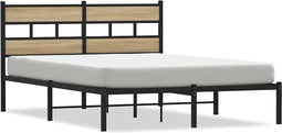 vidaXL - Bedframe - zonder - matras - metaal - sonoma - eikenkleurig - 135x190 - cm