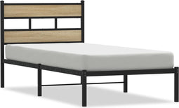 vidaXL - Bedframe - zonder - matras - metaal - sonoma - eikenkleurig - 100x190 - cm