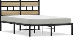 vidaXL - Bedframe - zonder - matras - metaal - sonoma - eikenkleurig - 120x200 - cm