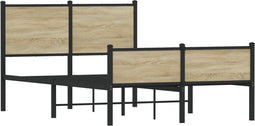 vidaXL - Bedframe - zonder - matras - metaal - sonoma - eikenkleurig - 120x190 - cm