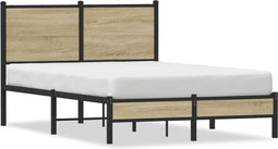 vidaXL - Bedframe - zonder - matras - metaal - sonoma - eikenkleurig - 120x190 - cm