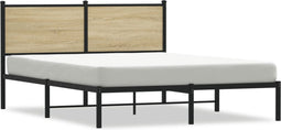 vidaXL - Bedframe - zonder - matras - metaal - sonoma - eikenkleurig - 137x190 - cm