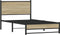vidaXL - Bedframe - zonder - matras - metaal - sonoma - eikenkleurig - 100x200 - cm