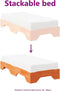 vidaXL - Bedframe - zonder - matras - stapelbaar - wasbruin - 90x190 - cm - hout