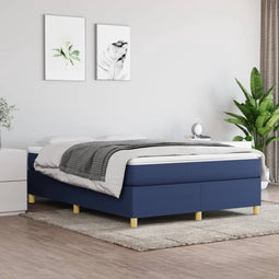 vidaXL - Bedframe - zonder - matras - stof - blauw - 140x190 - cm