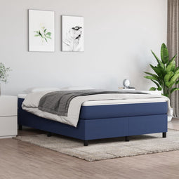 vidaXL - Bedframe - zonder - matras - stof - blauw - 140x200 - cm