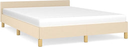 vidaXL - Bedframe - zonder - matras - stof - crèmekleurig - 140x200 - cm