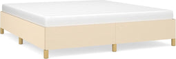 vidaXL - Bedframe - zonder - matras - stof - crèmekleurig - 160x200 - cm