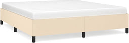 vidaXL - Bedframe - zonder - matras - stof - crèmekleurig - 160x200 - cm