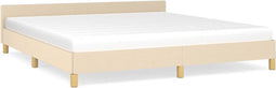 vidaXL - Bedframe - zonder - matras - stof - crèmekleurig - 180x200 - cm