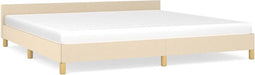 vidaXL - Bedframe - zonder - matras - stof - crèmekleurig - 200x200 - cm