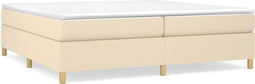 vidaXL - Bedframe - zonder - matras - stof - crèmekleurig - 200x200 - cm