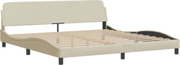 vidaXL - Bedframe - zonder - matras - stof - crèmekleurig - 200x200 - cm