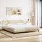 vidaXL - Bedframe - zonder - matras - stof - crèmekleurig - 200x200 - cm