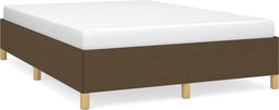 vidaXL - Bedframe - zonder - matras - stof - donkerbruin - 140x190 - cm