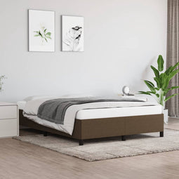 vidaXL - Bedframe - zonder - matras - stof - donkerbruin - 140x200 - cm