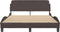 vidaXL - Bedframe - zonder - matras - stof - donkerbruin - 140x200 - cm