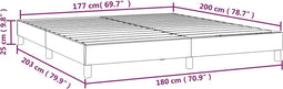vidaXL - Bedframe - zonder - matras - stof - donkerbruin - 180x200 - cm