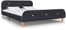 vidaXL - Bedframe - zonder - matras - stof - donkergrijs - 135x190 - cm