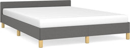 vidaXL - Bedframe - zonder - matras - stof - donkergrijs - 140x190 - cm