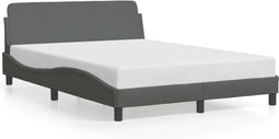 vidaXL - Bedframe - zonder - matras - stof - donkergrijs - 140x190 - cm