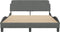 vidaXL - Bedframe - zonder - matras - stof - donkergrijs - 140x190 - cm