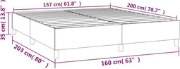 vidaXL - Bedframe - zonder - matras - stof - donkergrijs - 160x200 - cm