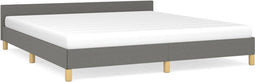 vidaXL - Bedframe - zonder - matras - stof - donkergrijs - 160x200 - cm