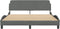 vidaXL - Bedframe - zonder - matras - stof - donkergrijs - 160x200 - cm