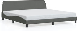 vidaXL - Bedframe - zonder - matras - stof - donkergrijs - 200x200 - cm