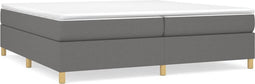 vidaXL - Bedframe - zonder - matras - stof - donkergrijs - 200x200 - cm