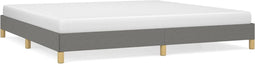 vidaXL - Bedframe - zonder - matras - stof - donkergrijs - 200x200 - cm