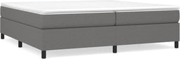 vidaXL - Bedframe - zonder - matras - stof - donkergrijs - 200x200 - cm