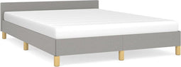 vidaXL - Bedframe - zonder - matras - stof - lichtgrijs - 140x190 - cm