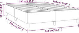 vidaXL - Bedframe - zonder - matras - stof - lichtgrijs - 140x190 - cm