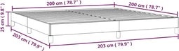 vidaXL - Bedframe - zonder - matras - stof - lichtgrijs - 200x200 - cm